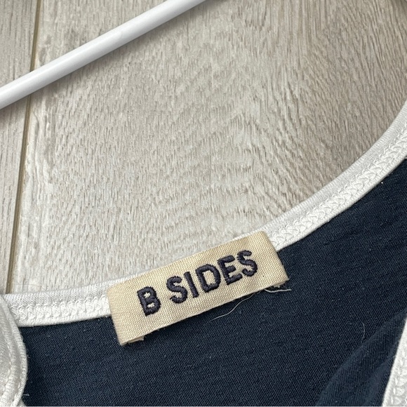 B Sides Tank Top cotton silk contrast trim cami womens Navy Blue (medium) basic - Picture 2 of 6